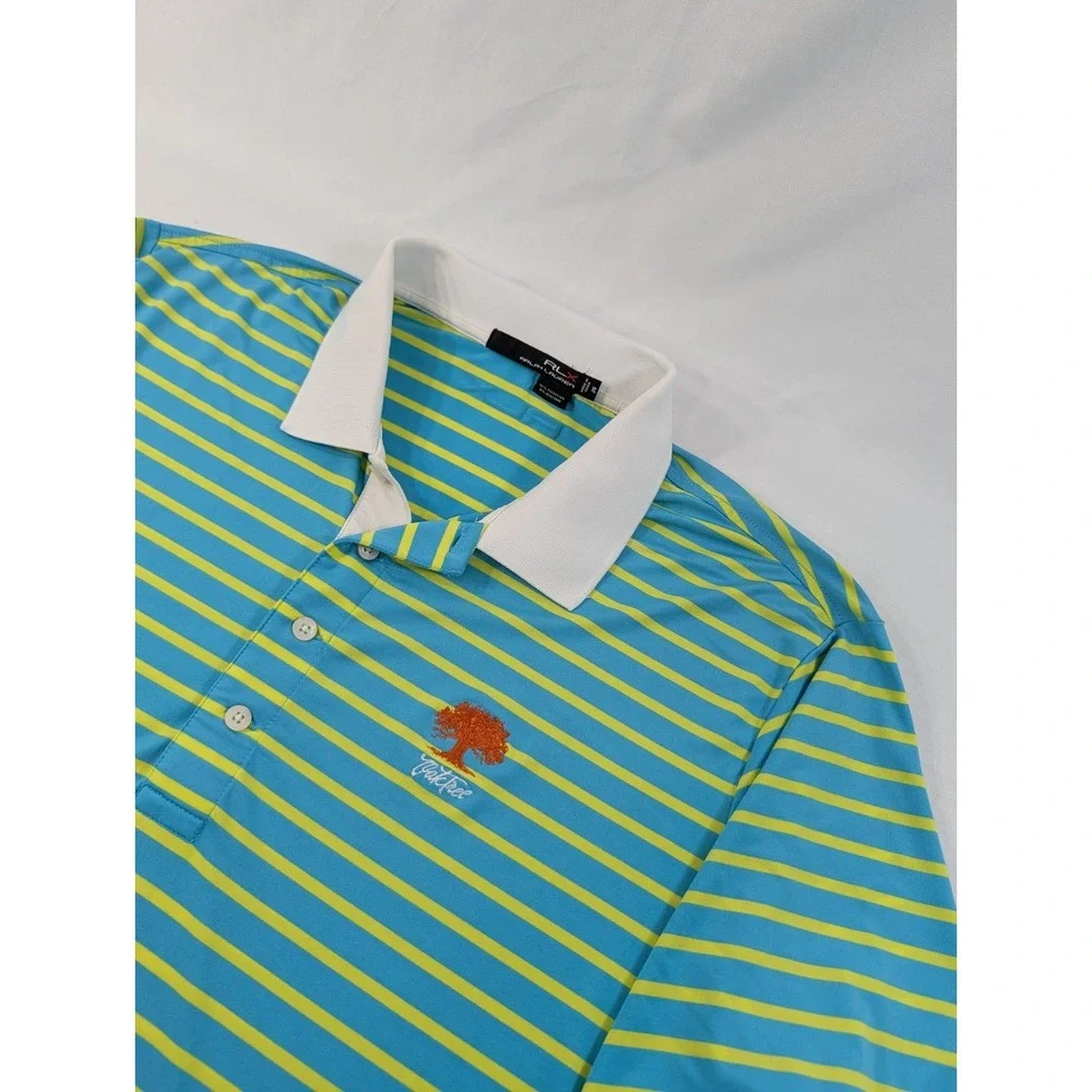 Men's Polo RLX Ralph Lauren Short Sleeve Oak Tree National Polo Shirt Sz XL Gree
